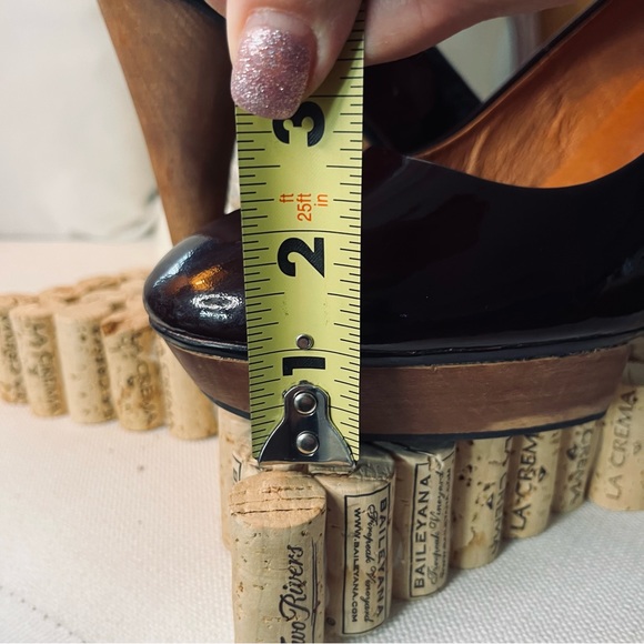 BACI Patent Leather Stiletto Heels Platform STYLE:LUCKY Maroon 9M Preowned - Picture 9 of 10